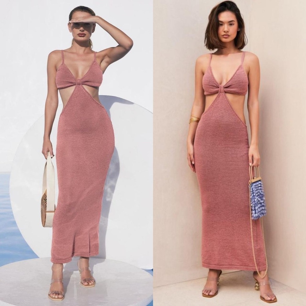 Cult Gaia dusty rose knit dress